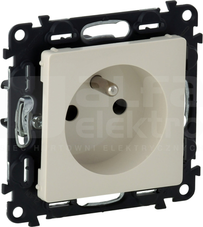 VALENA LIFE 2P+Z kremowy Gniazdo zacisk automat.
