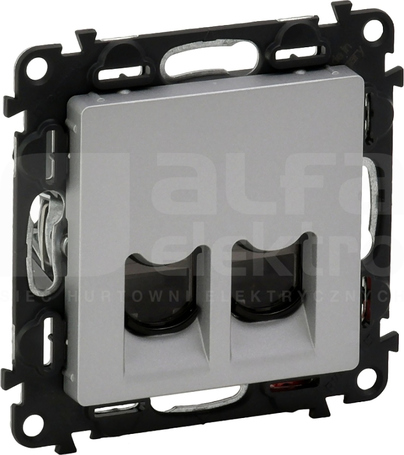 VALENA LIFE 2xRJ45 UTP kat.5e aluminium Gniazdo komputerowe