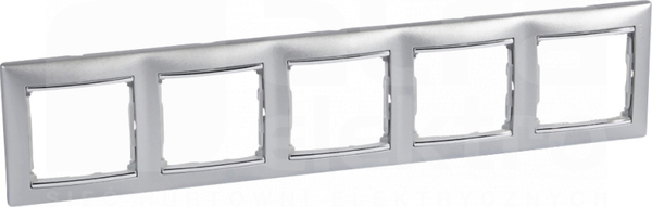 VALENA aluminium/srebro Ramka pięciokrotna pozioma
