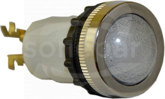 D22MSb 24-230VAC/DC biały Lampka diodowa metalowa