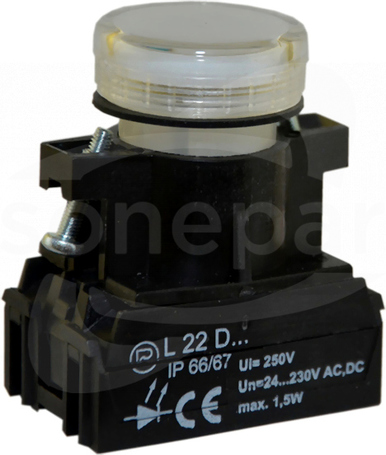 L22Db 24-230VAC/DC biały Lampka diodowa