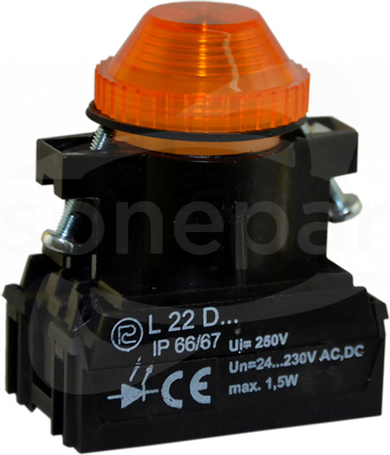 L22WDBg 24-230VAC/DC żółty Lampka diodowa błyskająca