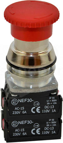 NEF30-DRPc X3Y czerwony Przycisk dłoniowy ryglowany
