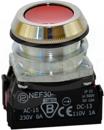 NEF30-Kc Y czerwony Przycisk sterowniczy kryty