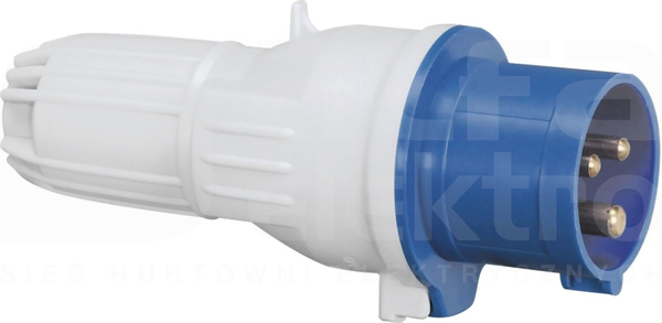 16A 2P+Z 230V IP44 Wtyczka z przepustem