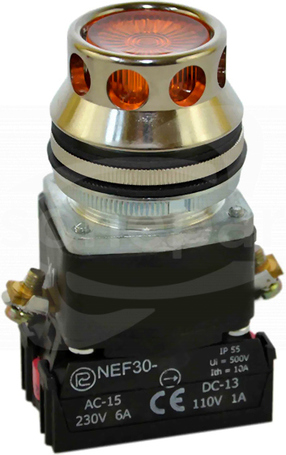 NEF30-KLDg 2Y/24V-230V żółty Przycisk kryty podświetlany