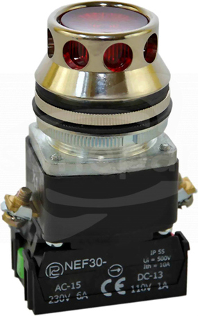 NEF30-KLD X/24V-230V czerwony Przycisk kryty podświetlany