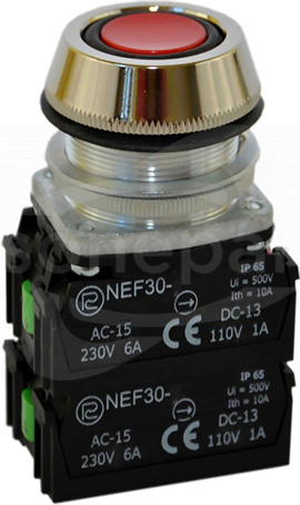 NEF30-UKc 2XY czerwony Przycisk sterown.kr.szczelny