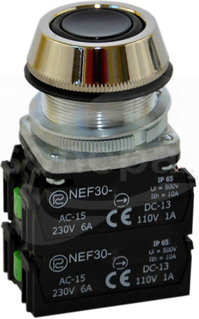 NEF30-UKs 3XY czarny Przycisk sterown.kr.szczelny
