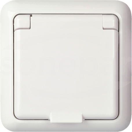 Elso 225044 schuko 16A IP44 z ramką Fashion białe Gniazdo