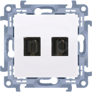 SIMON10 Gniazdo Podwójne Biały Gniazdo HDMI podwójne