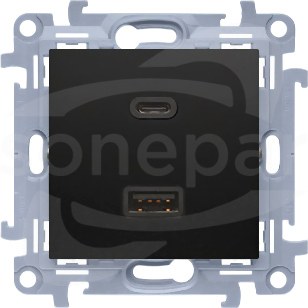 Simon10 USB czarny mat Ładowarka
