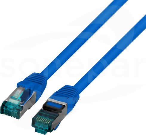 securityNET S/FTP kat.6A LSZH niebieski 0,25m Patchcord miedziany