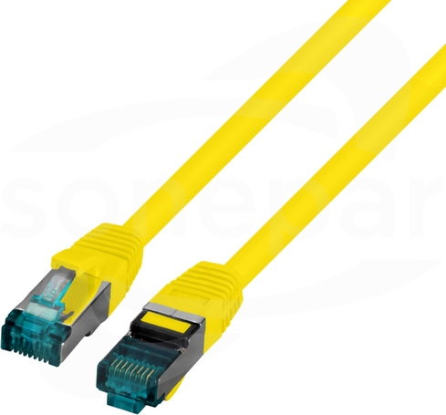 securityNET S/FTP kat.6A LSZH żółty 0,5m Patchcord miedziany