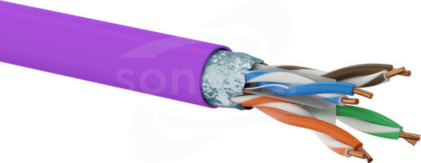 F/UTP kat.6 LSOH Dca 4x2x23AWG fioletowy (500m) Przewód teleinformatyczny
