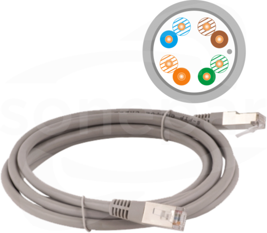 FTP kat.5e 1,0m szary Patchcord