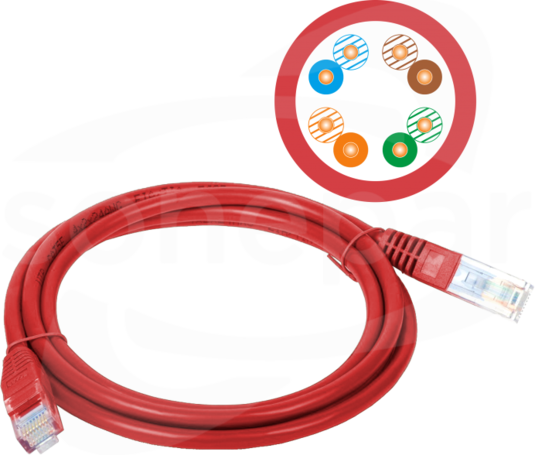 UTP kat.5e 1,0m czerwony Patchcord