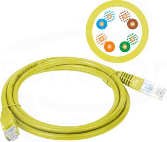 UTP kat.5e 0,5m żółty Patchcord