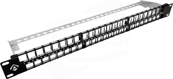 19" 1U 48 portów z podporą niewyposażony Patch panel