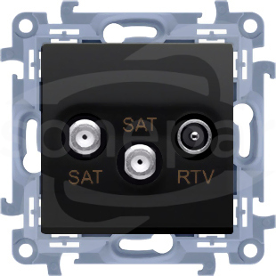 SIMON10 czarny mat Gniazdo SAT-SAT-RTV