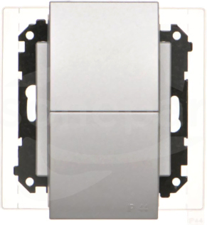 SIMON55 2x2P+Z 16A IP44 aluminium mat Gniazdo wtyczkowe podwójne