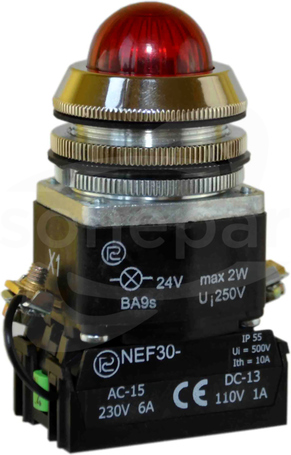 NEF30-LCc 230V czerwony Lampka sygnalizacyjna