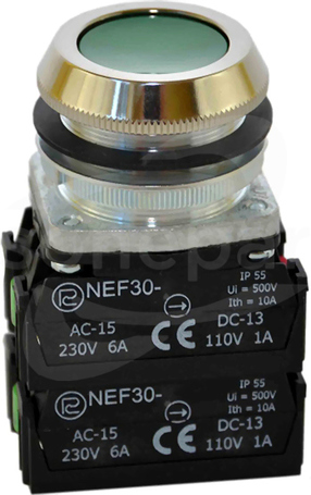 NEF30-Kz 2X2Y/W3 zielony Przycisk ster.kryty wyk.mors