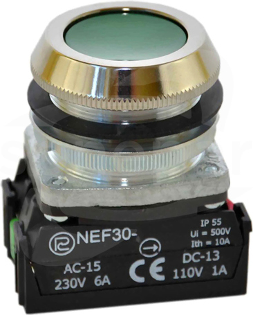 NEF30-Kz XY/W3 zielony Przycisk ster.kryty wyk.mors