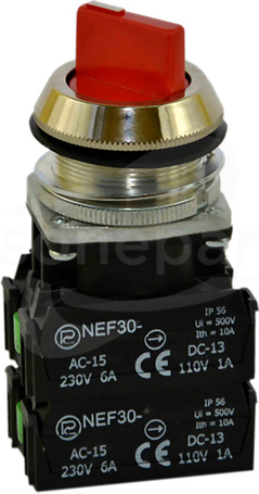 NEF30-TPAc 2X2Y/W3 czerwony Przycisk pokrętny stab.0-I