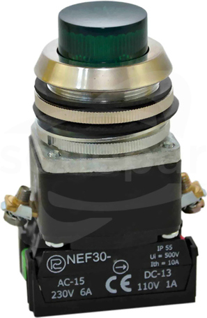 NEF30-WLz XY/24V/W3 zielony Przycisk wystaj.podśw.wyk.mors.