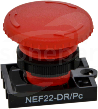 NEF22-DR/Pc czerwony Napęd przycisku dłon.rygl.