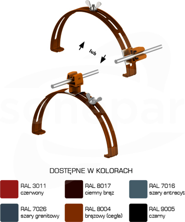 AN-15P/LA/-N Z-zatrzask H=3,5cm brązowy Uchwyt gąsiorowy rozsuwany