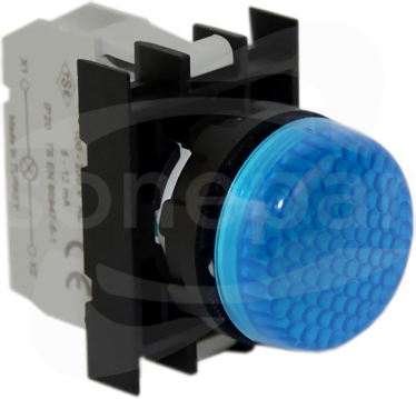 B070XM LED 12-30V AC/DC niebieska Lampka sygnalizacyjna