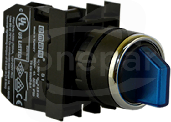 B100SL20M 1NO 0-1 100-250V nieb Przycisk pokrętny podświetlany stabilny