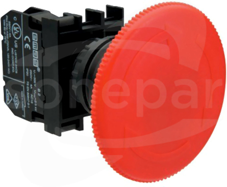 B102E60 1NO + 1NC grzybek 60 mm czerwony Przycisk dłoniowy bezpieczeństwa