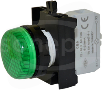 CP LED 30VAC zielony Lampka sygnalizacyjna