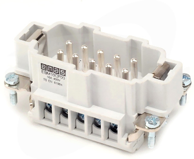 T0-EB010CF00 10-pin 16A Wsad męski do pokrywy metalowej
