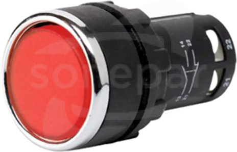 MB202DK 2NC czerwony Przycisk monoblok kryty