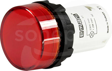 MBSD220K czerwony Lampka LED monoblok klosz płaski