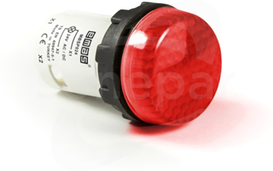 MBSP220K czerwony Lampka LED monoblok klosz wypukły