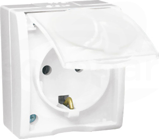 AQUARIUS 1xSCHUKO IP54 biały Gniazdo