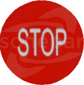 Wyłącznik główny stop (STOP), czerwono-biały Wskaźnik członu kasety