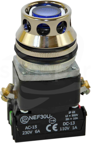 NEF30-UKLDn X 24V-230V niebieski Przycisk kryty podśw.szczeln