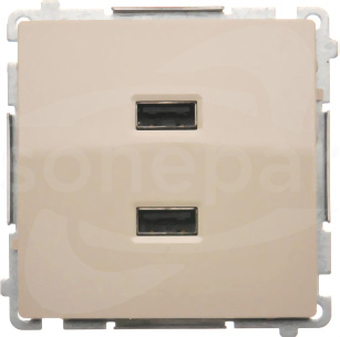 BASIC 2.1A 5VDC 230V beżowy Ładowarka 2xUSB