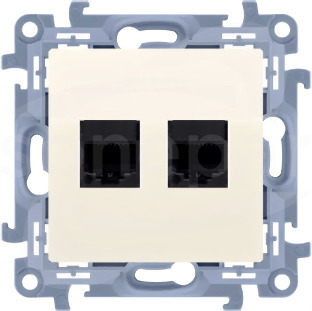 SIMON10 RJ45 kat.5e kremowy Gniazdo komputerowe podwójne