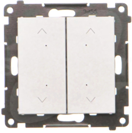 SIMON55 10AX aluminium mat Łącznik/przycisk roletowy podwójny
