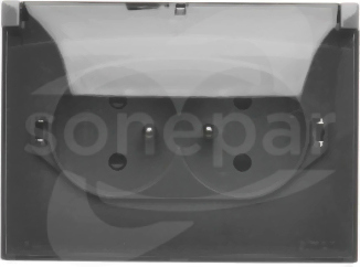 AQUACLICK 16A 250V IP44 szary/klapka transparentna Gniazdo natynkowe podwójne