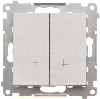 SIMON55 10AX aluminium mat Łącznik krzyżowy podwójny
