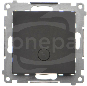 SIMON55 10AX czarny mat LED Łącznik schodowy z podświetleniem LED, czarny mat, 10AX