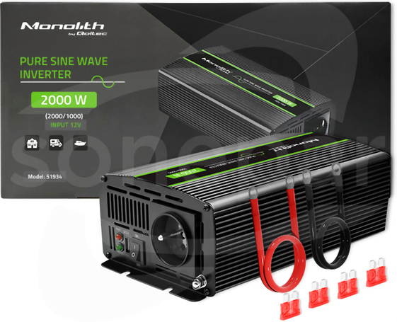 DC/AC 1kW Uwyj 230VAC 12VDC 135x290x75mm 89% Przetwornica